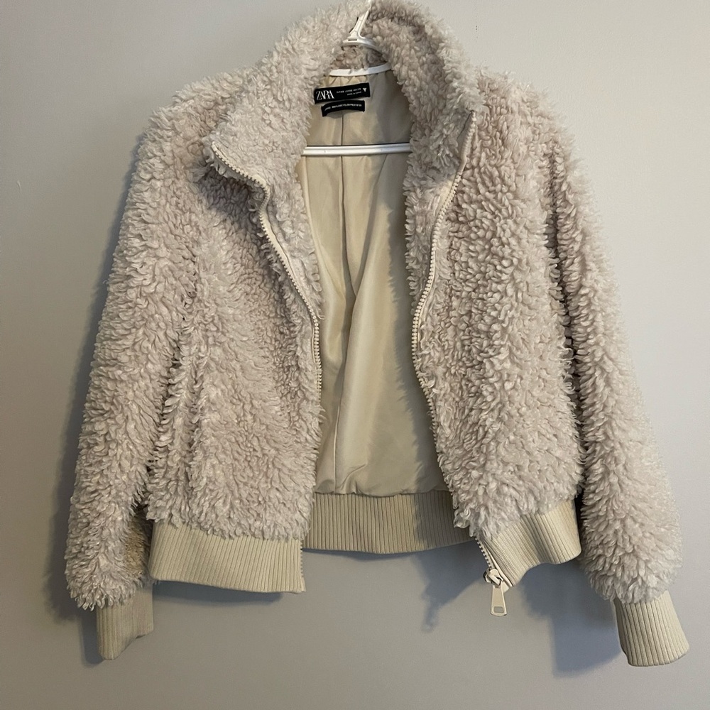 Zara Cream Sherpa jacket